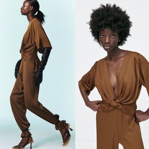 Zara Brown Jumpsuit